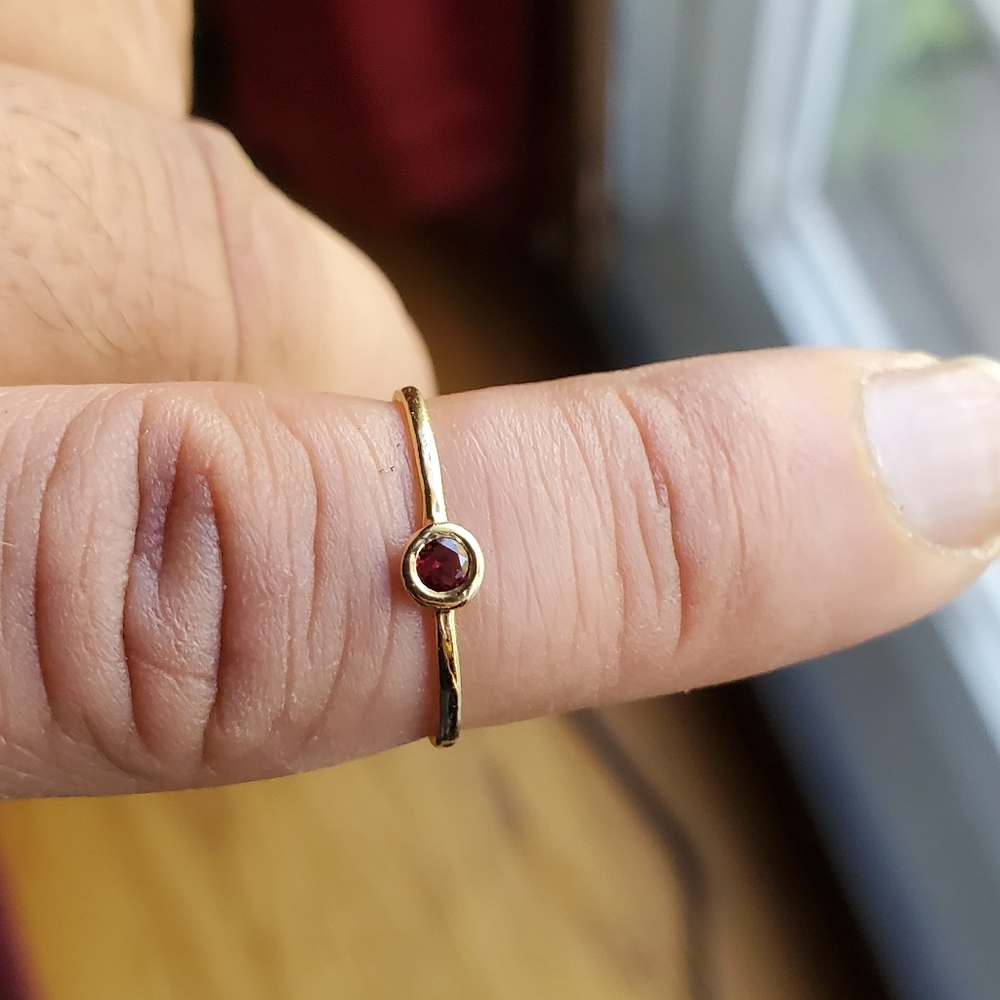 Melanie Casey 2.5mm Garnet Stacking Ring